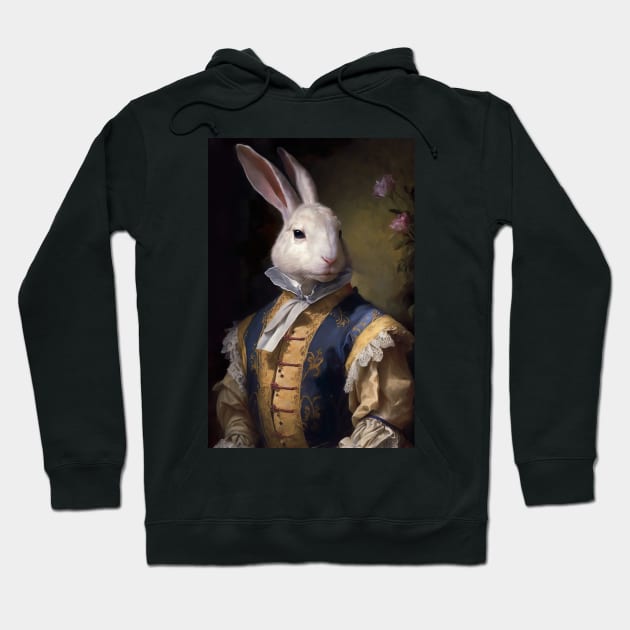 White Rabbit Classic Portrait Hoodie by YeCurisoityShoppe